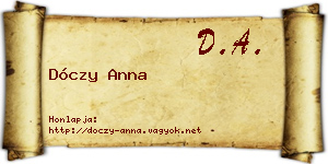 Dóczy Anna névjegykártya