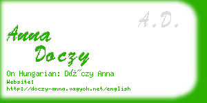 anna doczy business card